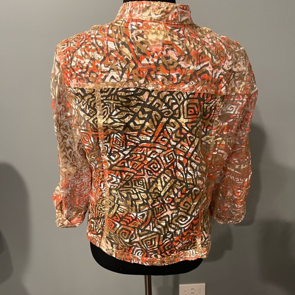 Ruby RD mesh jacket blouse multicolor orange - Picture 4 of 7